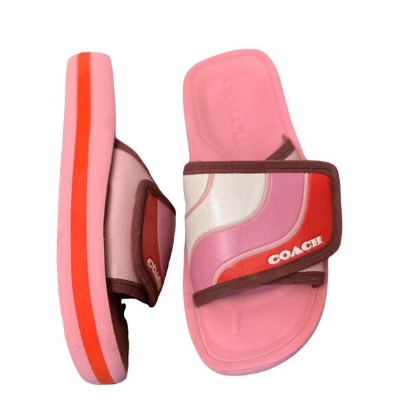 Coach Paxton Color-block (Pink/Brown) Sport Slides Size 8, Sporty Athleisure - Picture 1 of 4